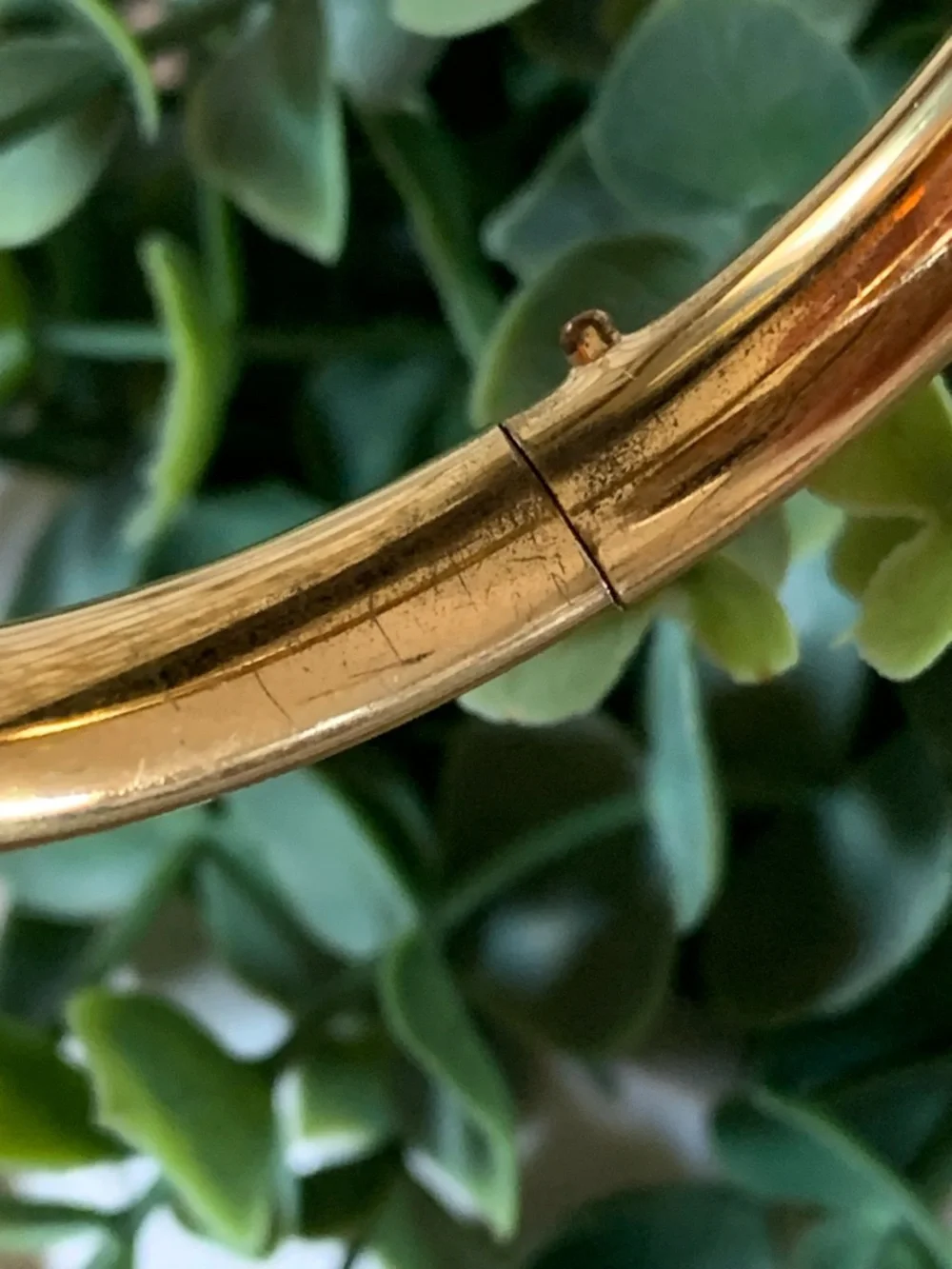 Vintage Gold Tone Floral Engraved Bracelet with Rose Accent
